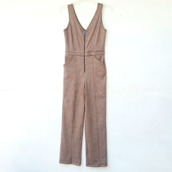Women's New Sleeveless Plaid Jumpsuit XS - Picture 5 of 8